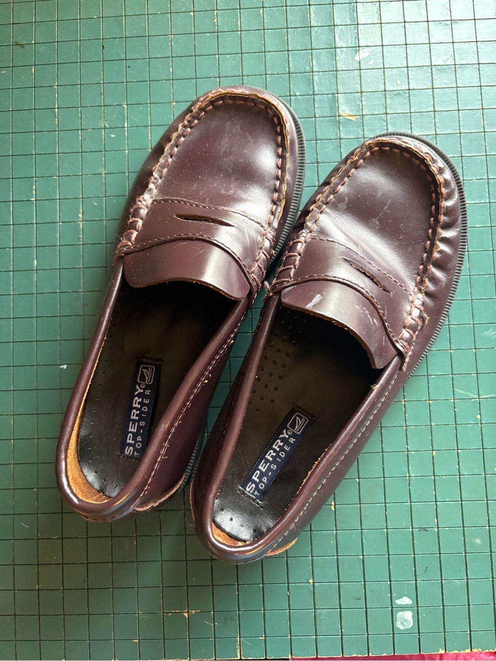 Sperry Kids Brown Leather Penny Loafers - size 13.5